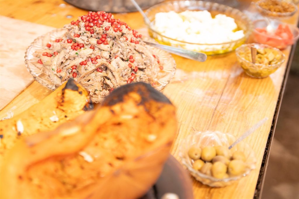 דלעת צלויה וסלט רימונים